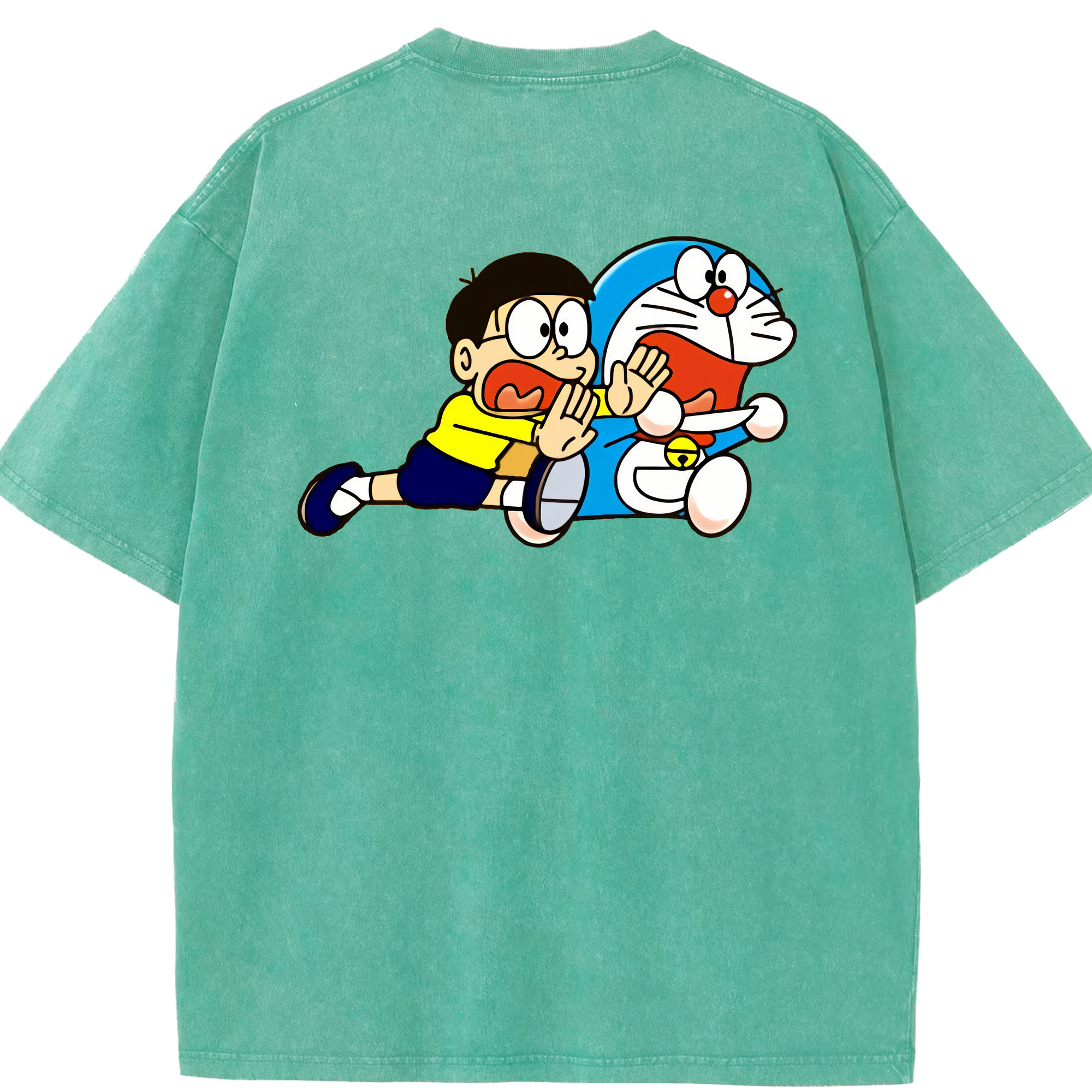 （画像用） ドラえもん Doraemon 綿100% ヴィンテージ風 半袖Tシャツ（背面プリント）